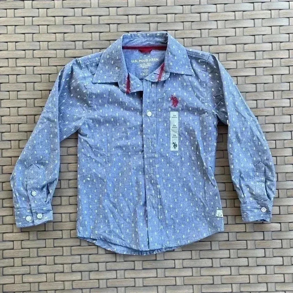 U.S. Polo Assn. NWT Boys Button Down LS Shirt - Picture 1 of 3